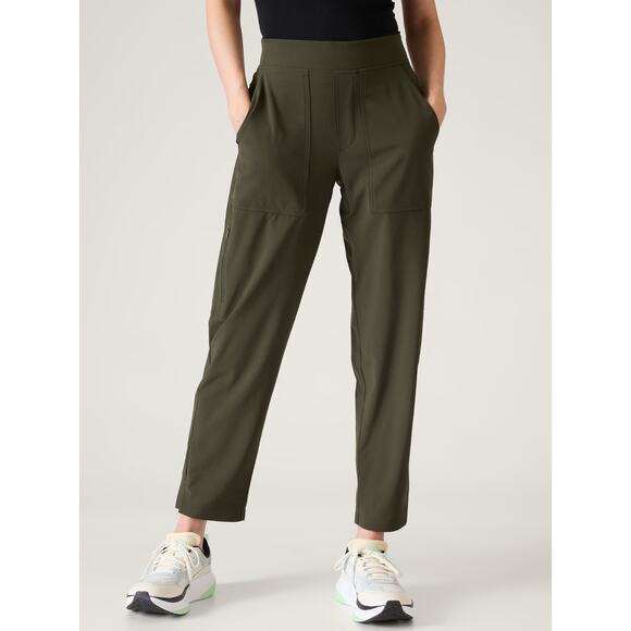 Athleta Brooklyn Ankle Utility Pant Olive Green Size 2 Light Travel Athletic NWT - Picture 1 of 11
